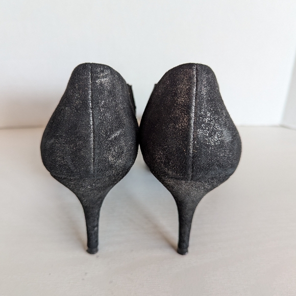 Calvin Klein Black Suede Shimmer Booties Size 8.5 - Picture 4 of 5